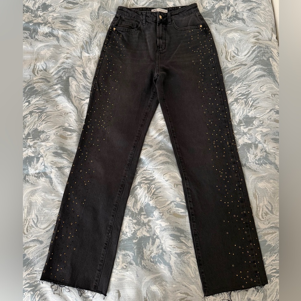 Zara Black Studded Women's Jeans EUR 36